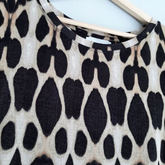 CALVIN KLEIN \ Short Sleeve T-Shirt Dress Abstract Animal Print Sz L - Picture 6 of 10